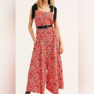 Free People Cecilia Wide Leg Floral Jumpsuit